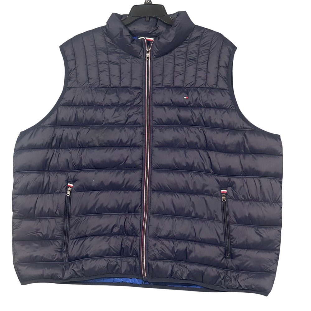 Tommy Hilfiger Mens 4XL Navy Blue Lightweight Puffer Vest Quilted Full Zip